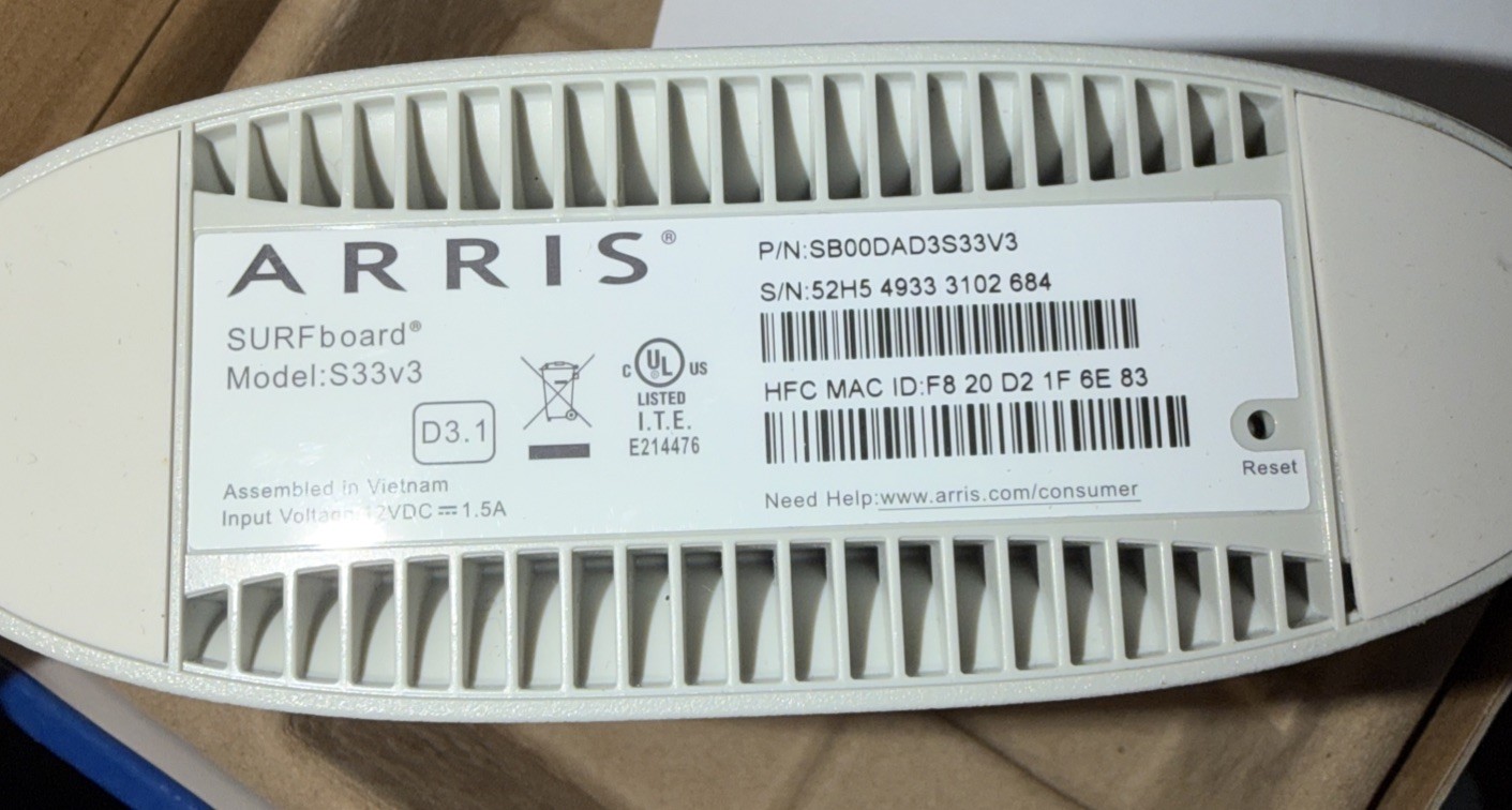 Arris Surfboard DOCSIS 3.1 3.5 Gbps Cable Modem S33 v3 Free-Ship!