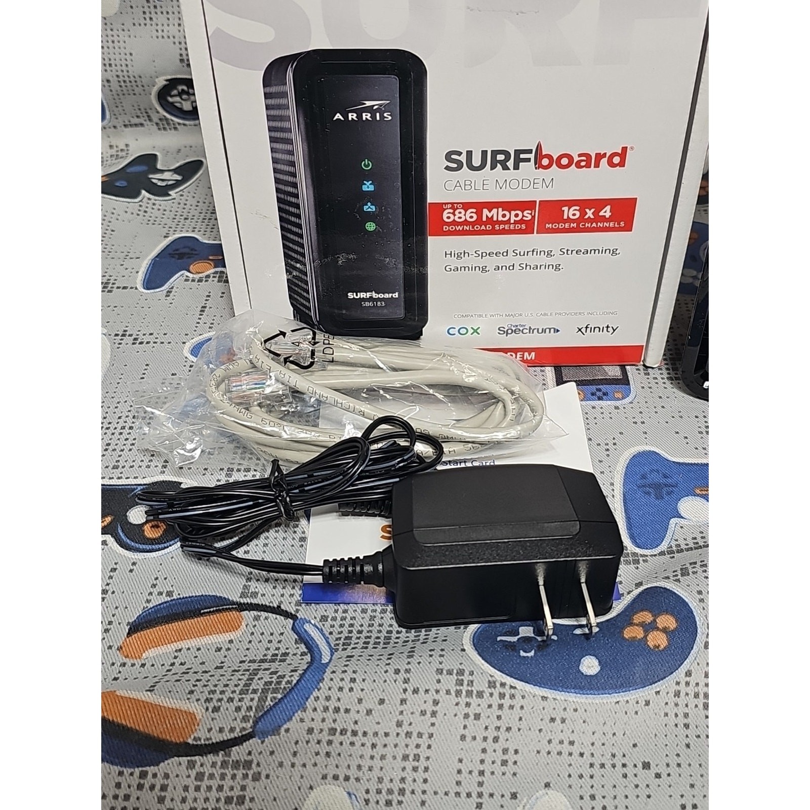 ARRIS SURFboard SB6183 DOCSIS 3.0 Cable Modem for Spectrum, COX, Xfinity TESTED