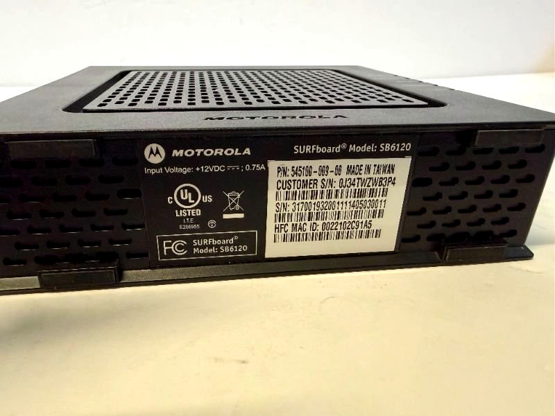 Motorola Surfboard SB6120 DOCSIS 3.0 Cable Modem with AC Adapter (2A-B1)