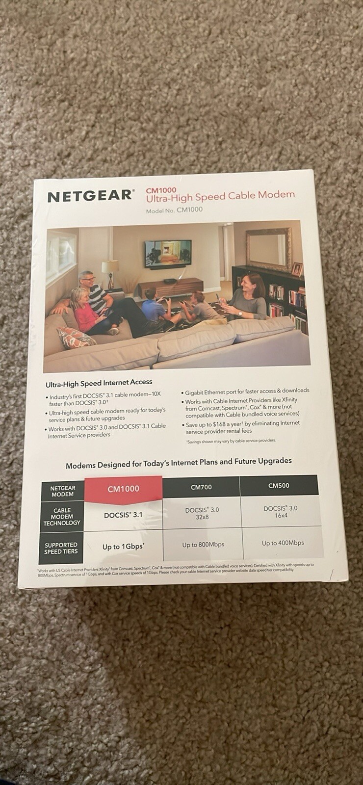 NETGEAR Ultra-High Speed Cable Modem DOCSIS® 3.1 for XFINITY CM1000