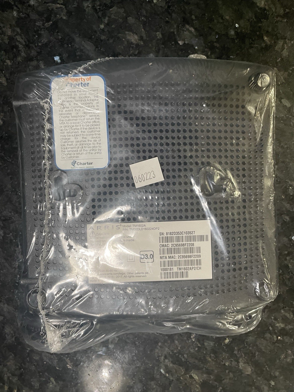 New (Sealed) Arris TM1602A Docsis 3.0 Telephony Cable Modem