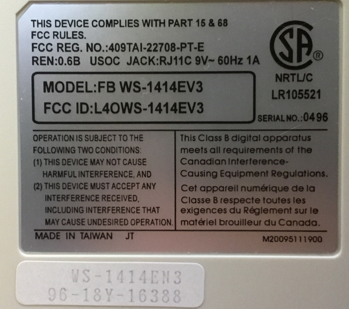 Hayes Microcomputer Products 14400 external Fax Modem