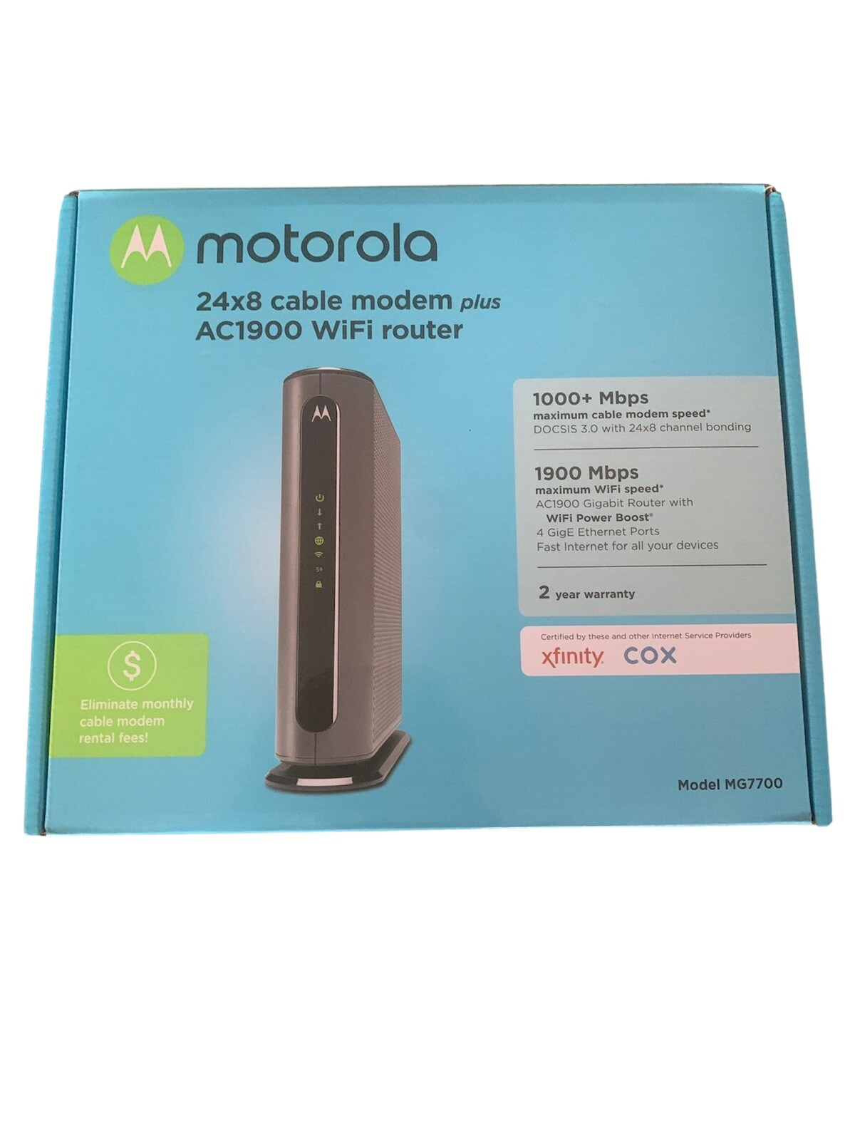 Motorola MG7700 AC1900 Dual-Band DOCSIS 3.0 Cable Modem Router