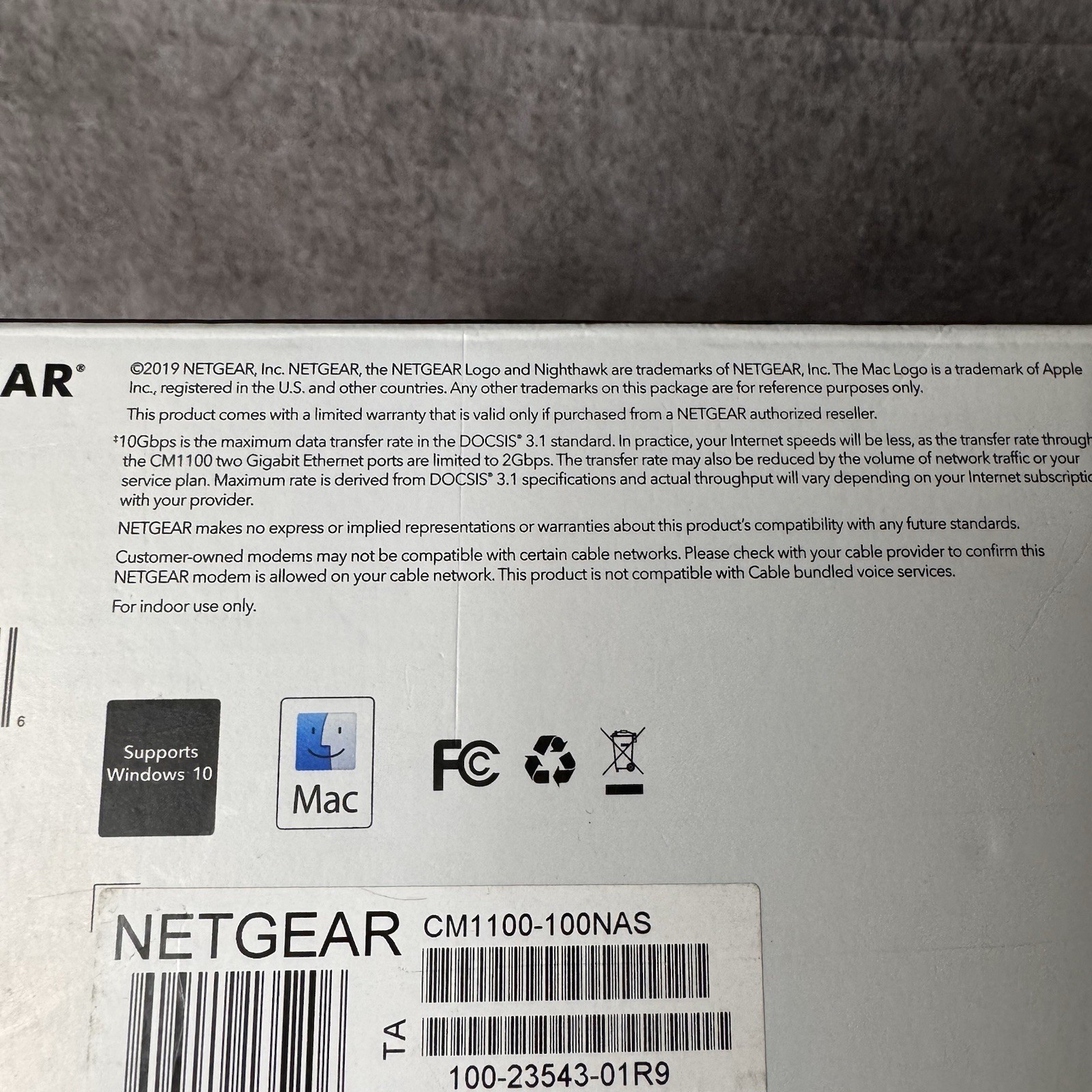 Netgear Nighthawk CM1100 Cable Modem DOCSIS 3.1 Multi-Gig SpeedModem