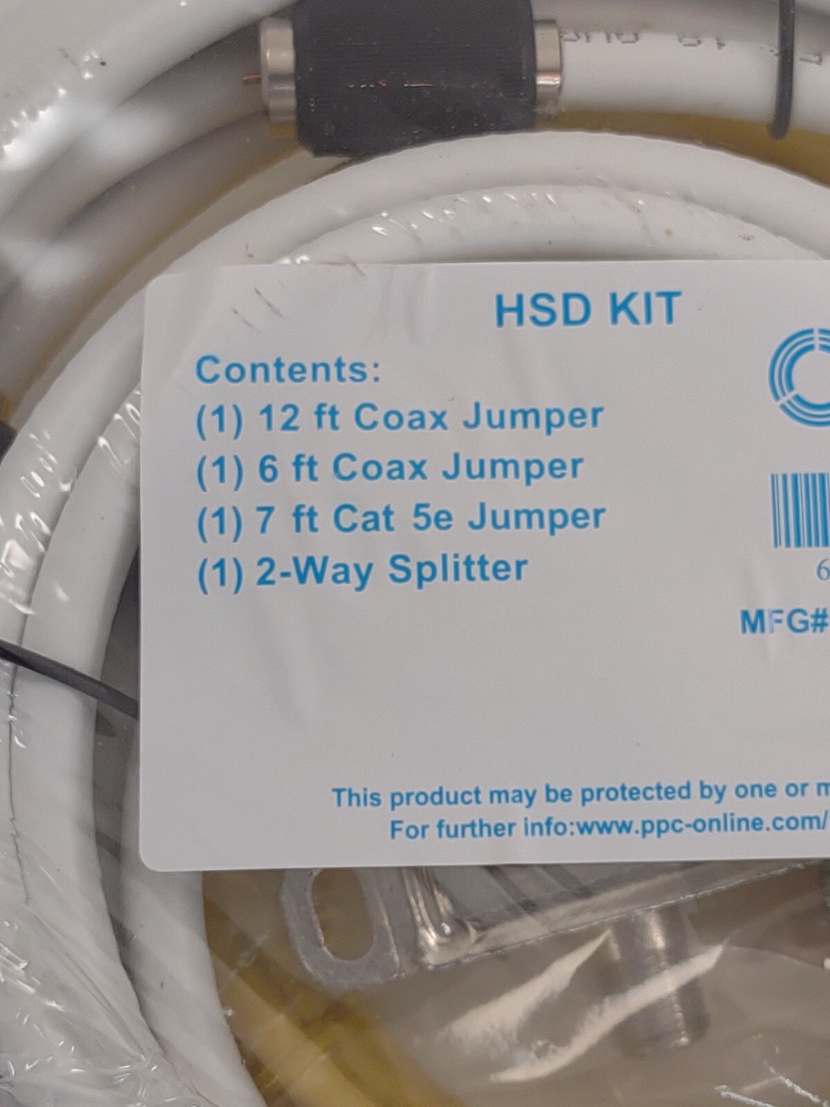 PPC 606211-PPC Kit 12ft 6ft Coax Jumper 7ft Cat 5e Jumper MFG#CH-SIK-DATA-02B