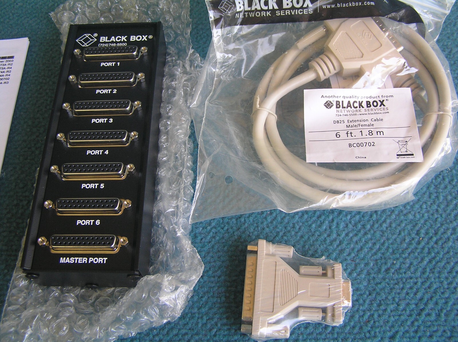 BLACK BOX 6-PORT (MS6) MODEM SPLITTER TL074A-R4 MODEM SHARING 6 USERS