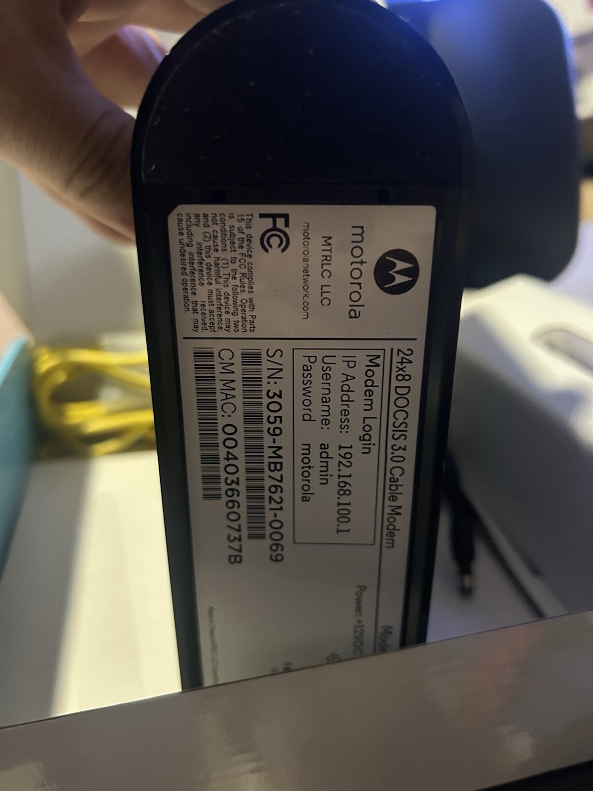 Motorola 24×8 Cable Modem MB7621-10 1000+ Mbps / Open Box