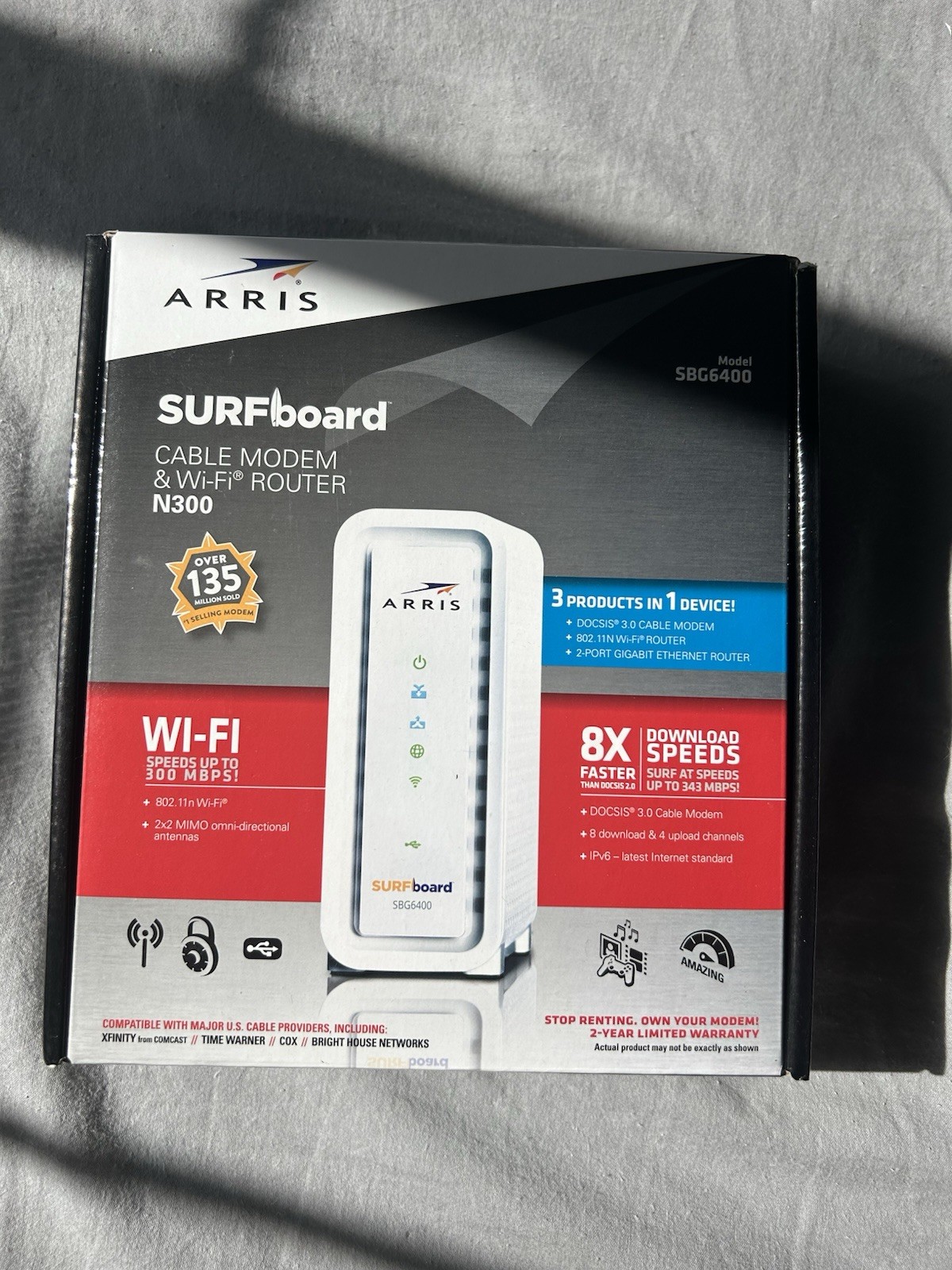 Motorola Arris SURFboard Modem & Wi-Fi Router N300 SBG6400