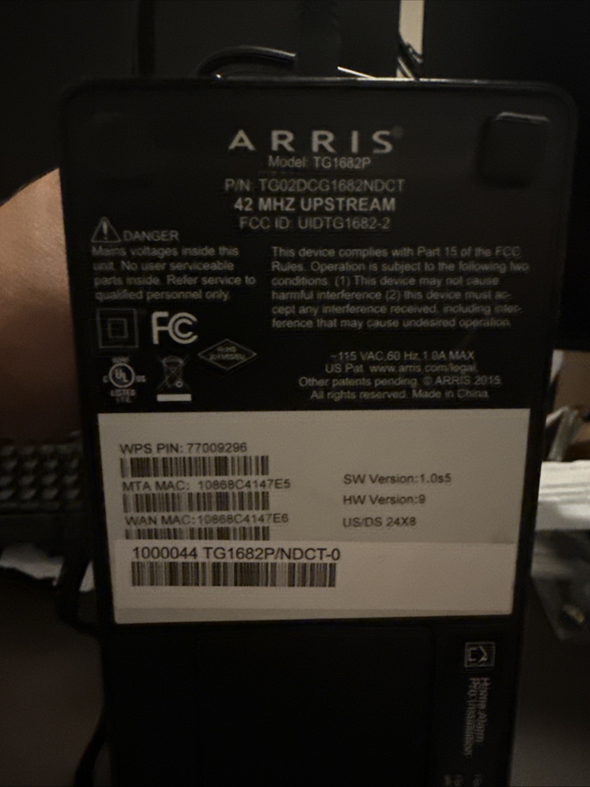 Xfinity Prepaid Internet Starter Kit Cable Modem Wifi Router Arris TG1682P