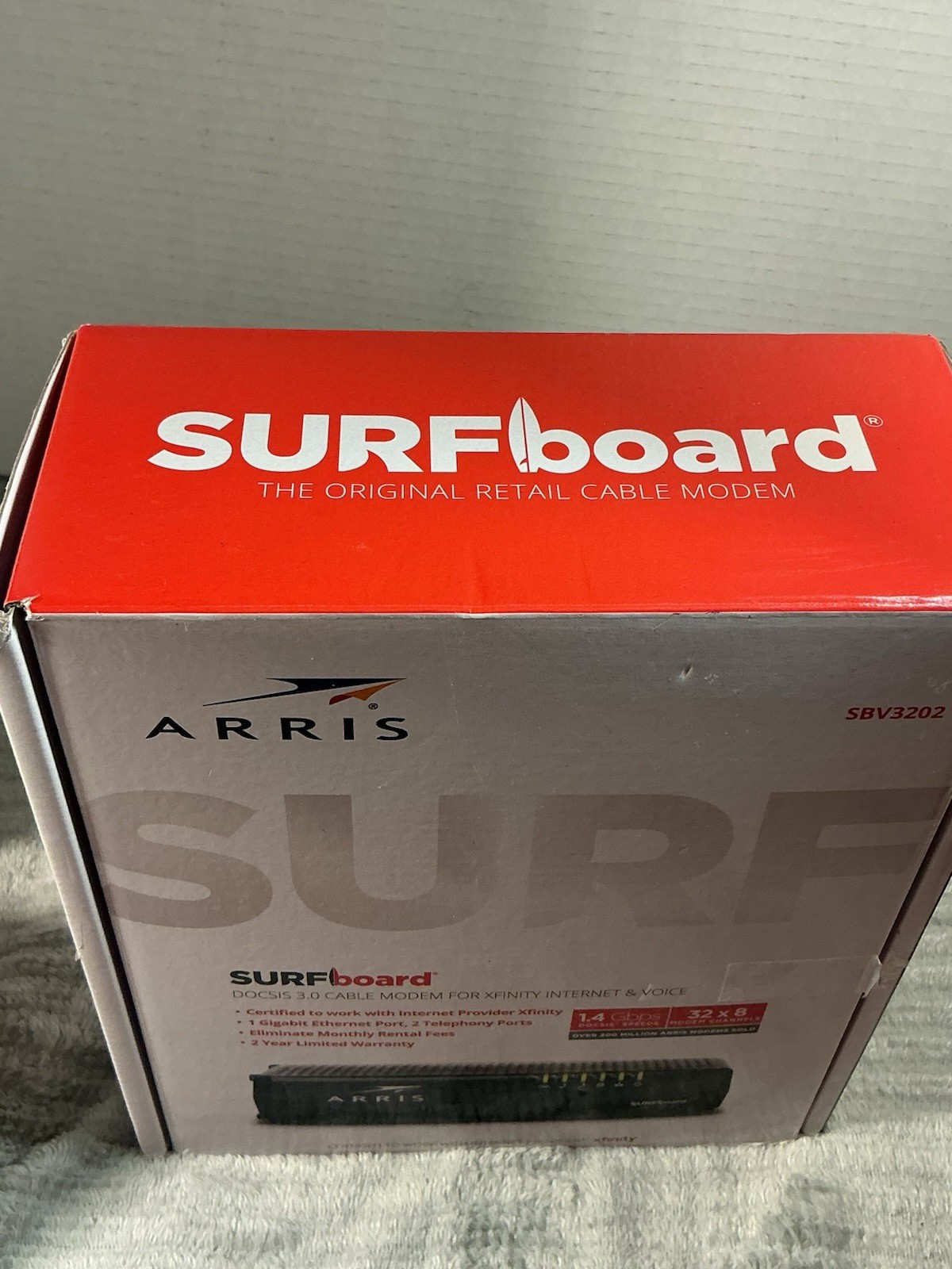 ARRIS SURFboard SBV3202 DOCSIS 3.0 Cable Modem Xfinity Voice Tested Works
