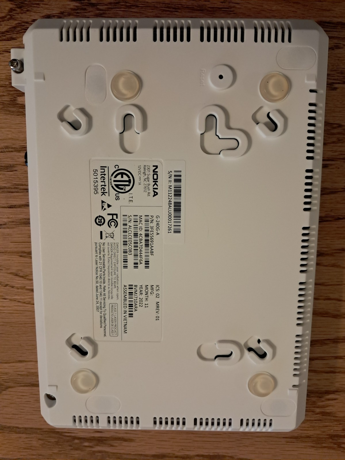 Nokia G-240G-A Fiber Optic Modem for Home or Business