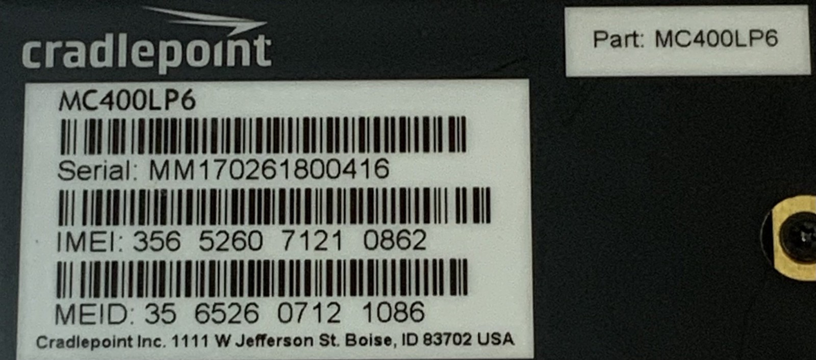 Cradlepoint MC400LP6 4G LTE Modular Modem, Black J5A