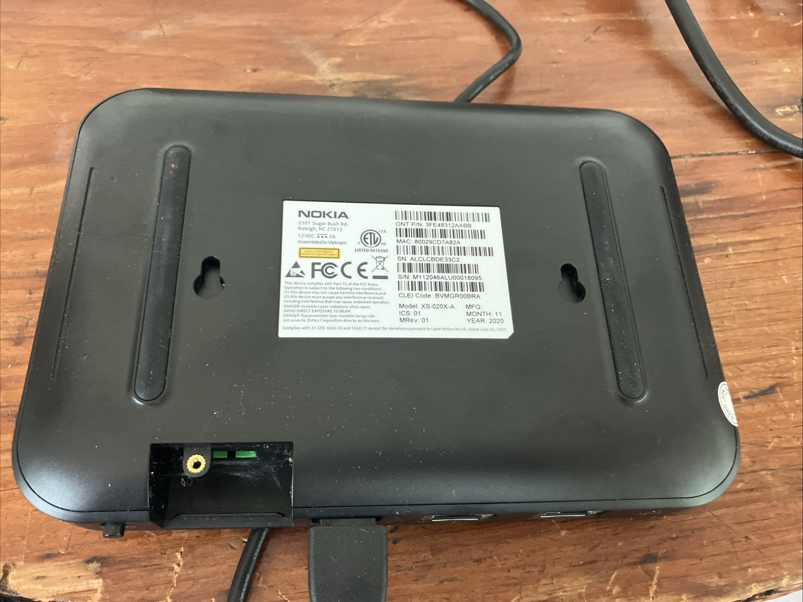Nokia XS-020X-A Rev 01 10G GPON Fiber Optic Router Optical Network Terminal ONT