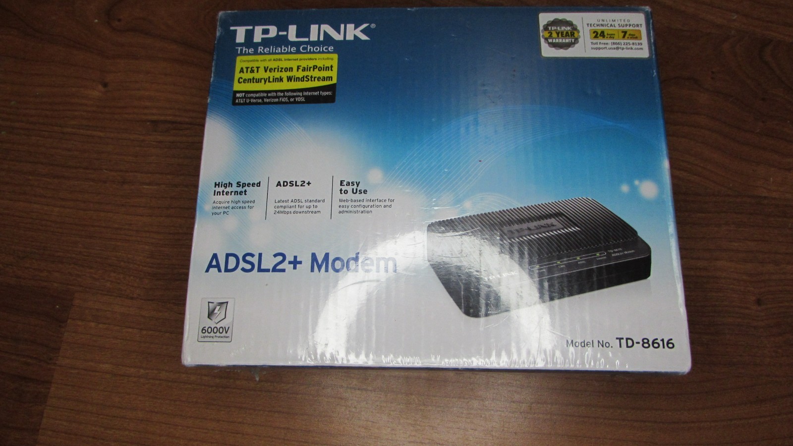TP-Link TD-8616 ADSL2+ Modem High Speed Broadband 24Mbps RJ45 – Brand New