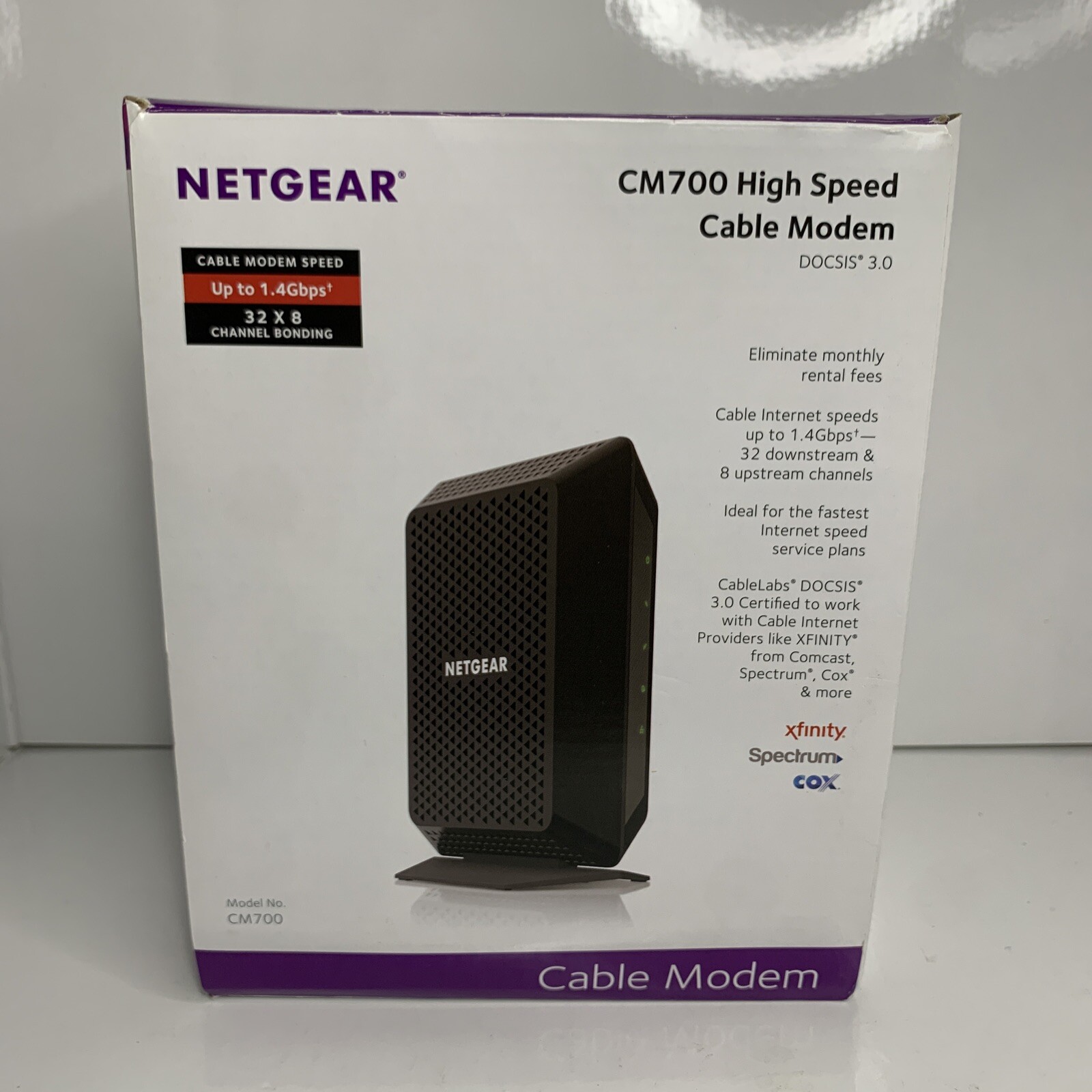 NETGEAR CM700 High Speed Cable Modem CM700-100NAS 1.4Gbps DOCSIS 3.0