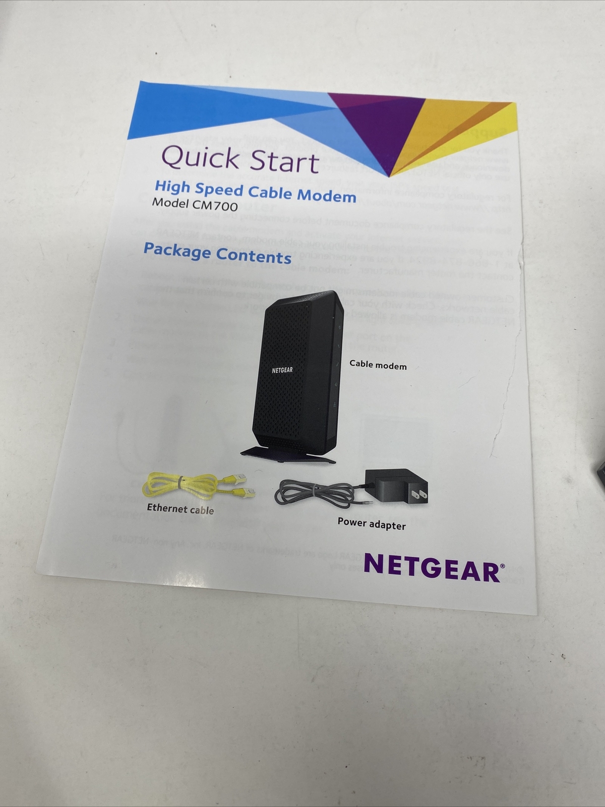 NETGEAR CM700-100NAS Cable Modem Refurb?