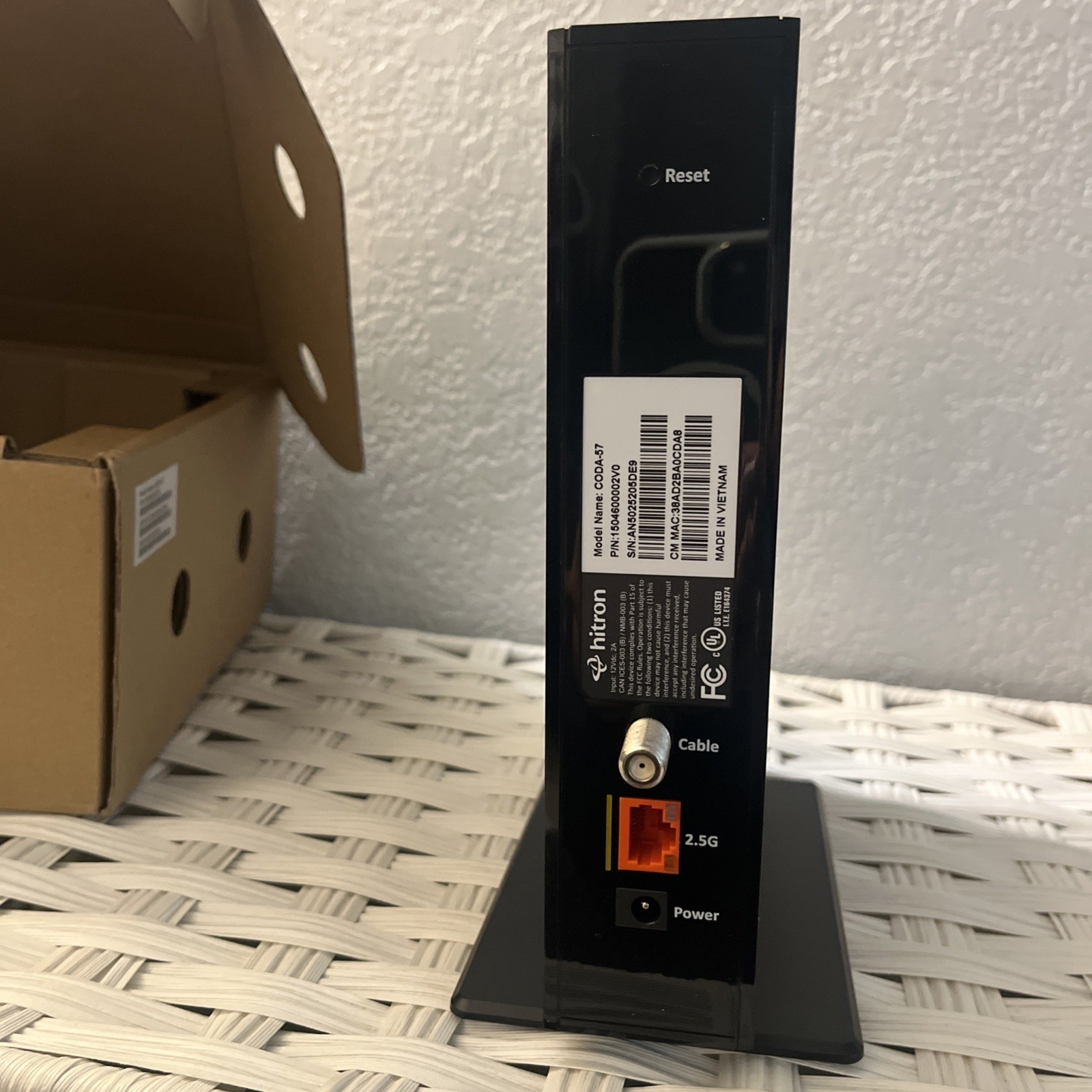 Hitron CODA-57 DOCSIS 3.1 Cable Modem Black 2.5G Port High Speed Internet