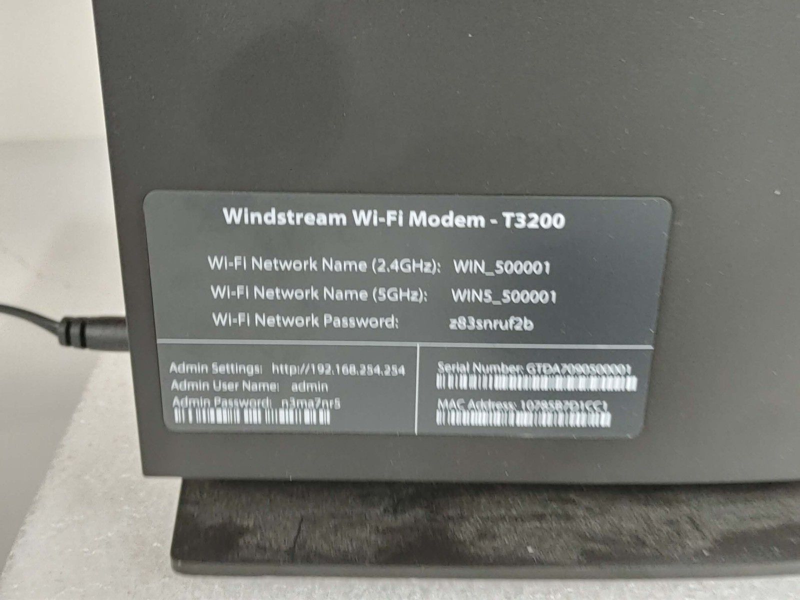 WINDSTREAM/TDS Wi-Fi modem T3200 Bonded VDSL2 Wireless AC Gateway Router