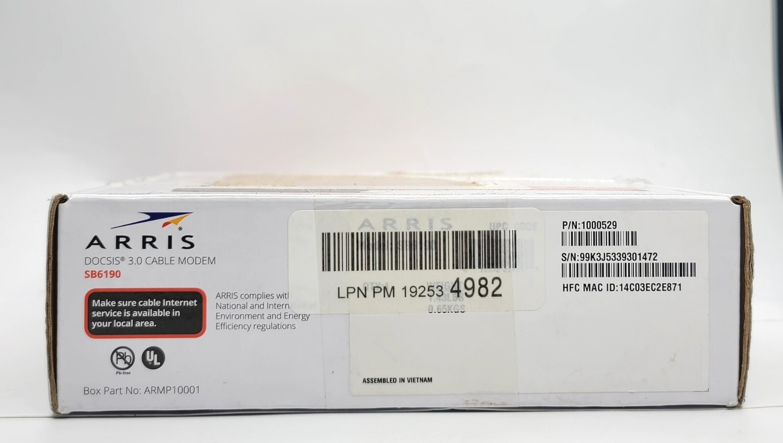 Arris Surfboard Docsis 3.0 Cable Modem SB6190 Cox SPECTRUM Comcast XFINITY BLACK