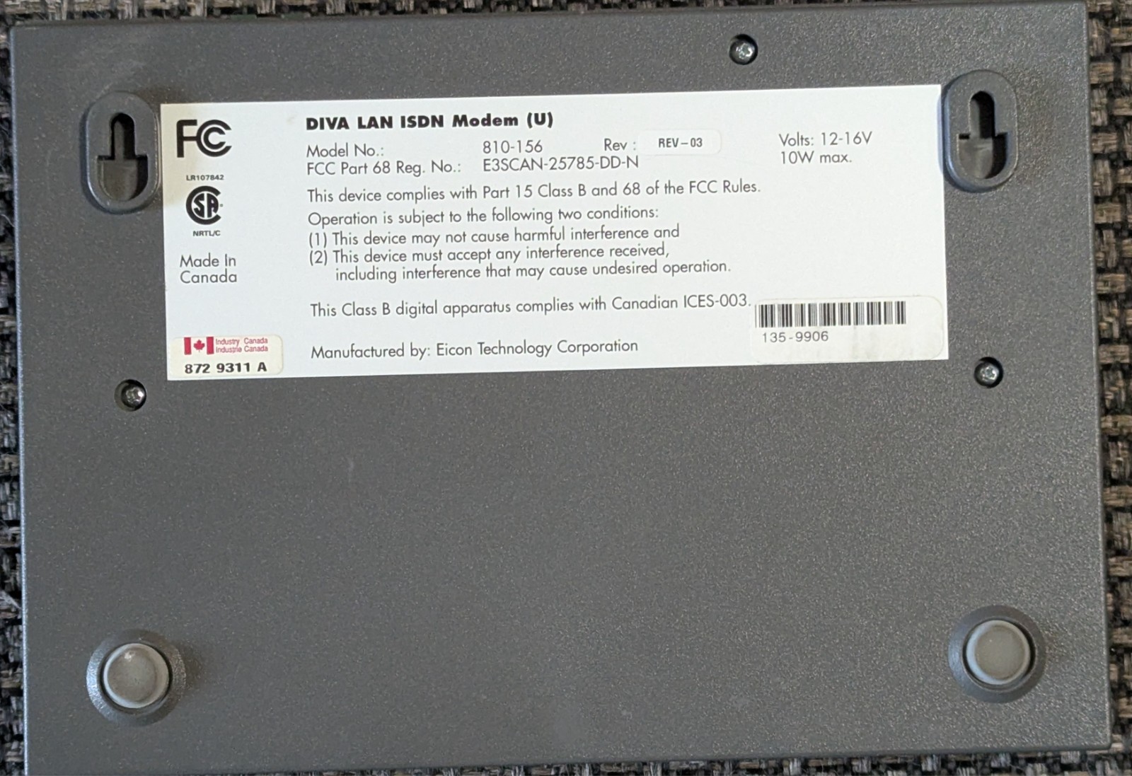 810-156 EICON DIVA LAN ISDN MODEM