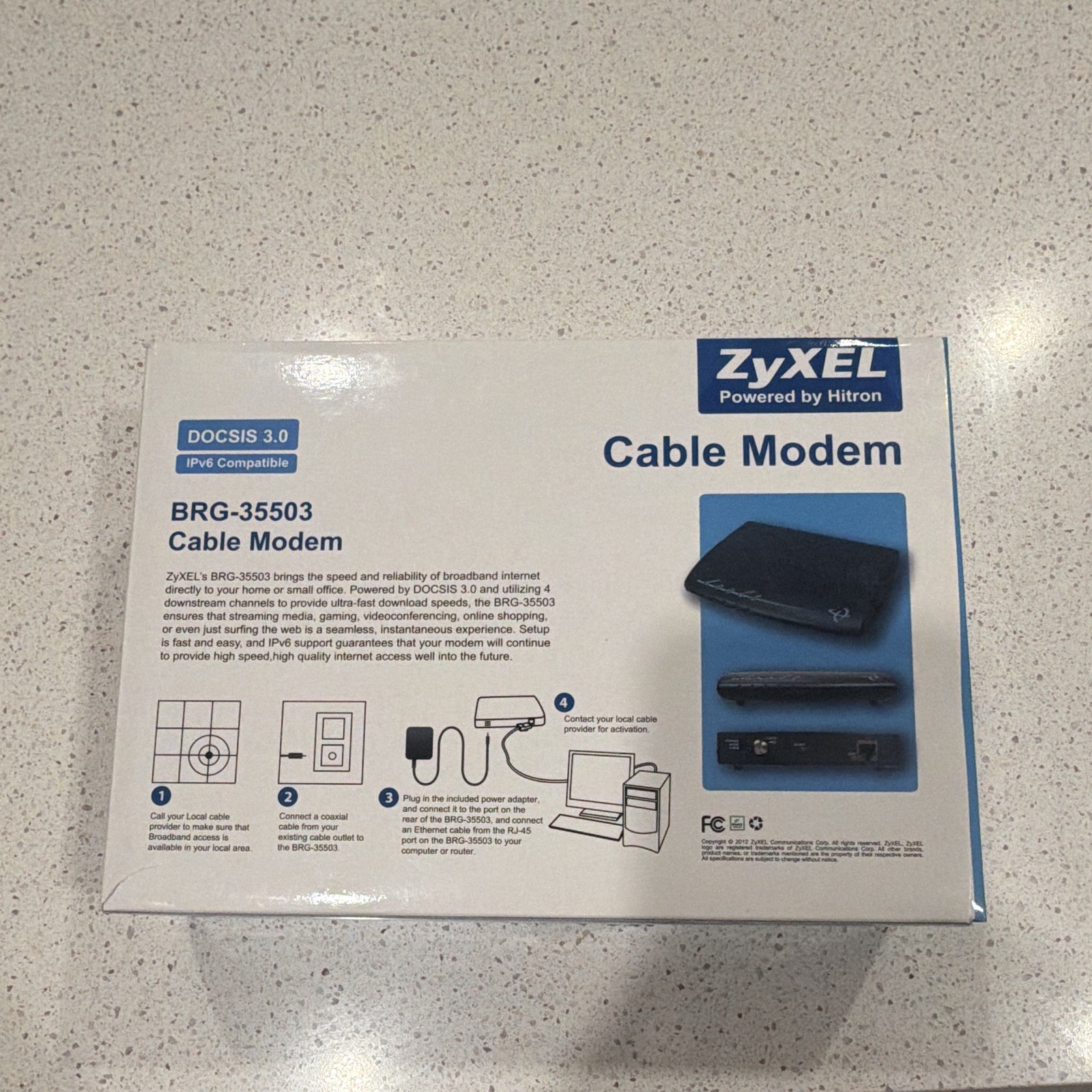 ZyXEL BRG-35503 DOCSIS 3.0 Cable Modem IPv6 Comcast 170 Mbps Black