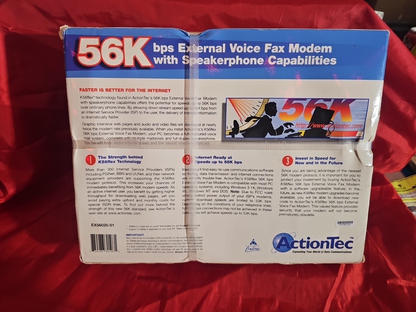 ActionTec 56k bps External Voice Fax Modem With Speakerphone Capabilities New…