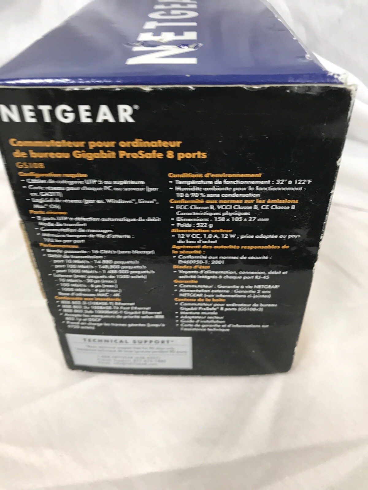 Netgear GS108 ProSafe 8 Port Gigabit Desktop Switch 10/100/1000-mint Condition!