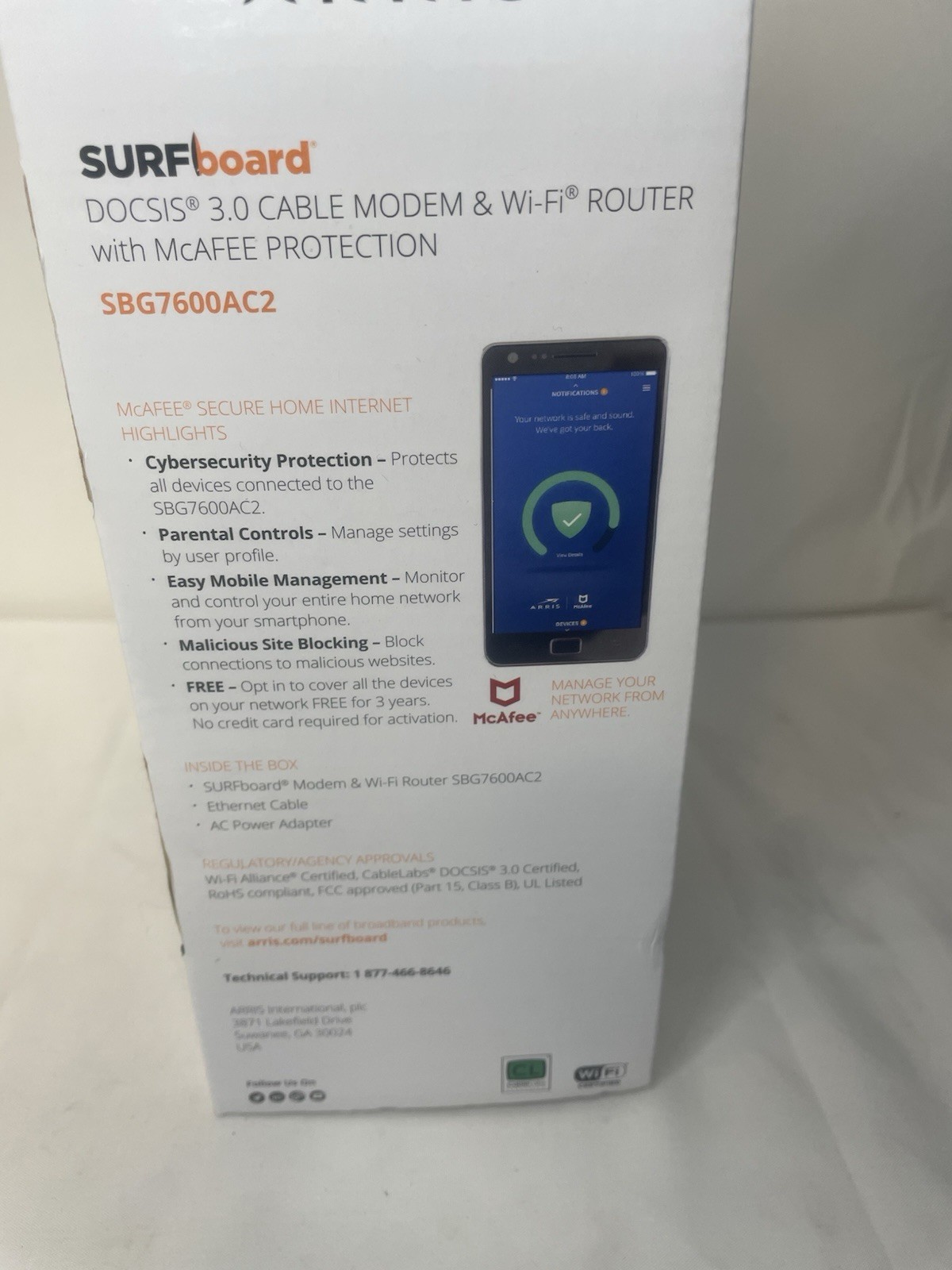 ARRIS SURFboard SBG7600AC2 32×8 DOCSIS 3.0 Cable Modem AC2350 Wi-Fi Router
