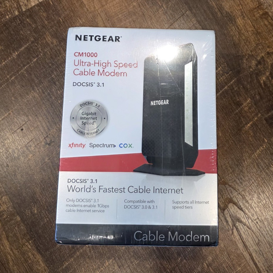 NETGEAR CM1000v2 DOCSIS 3.1 Cable Modem Up to 1Gbps RJ-45 Black