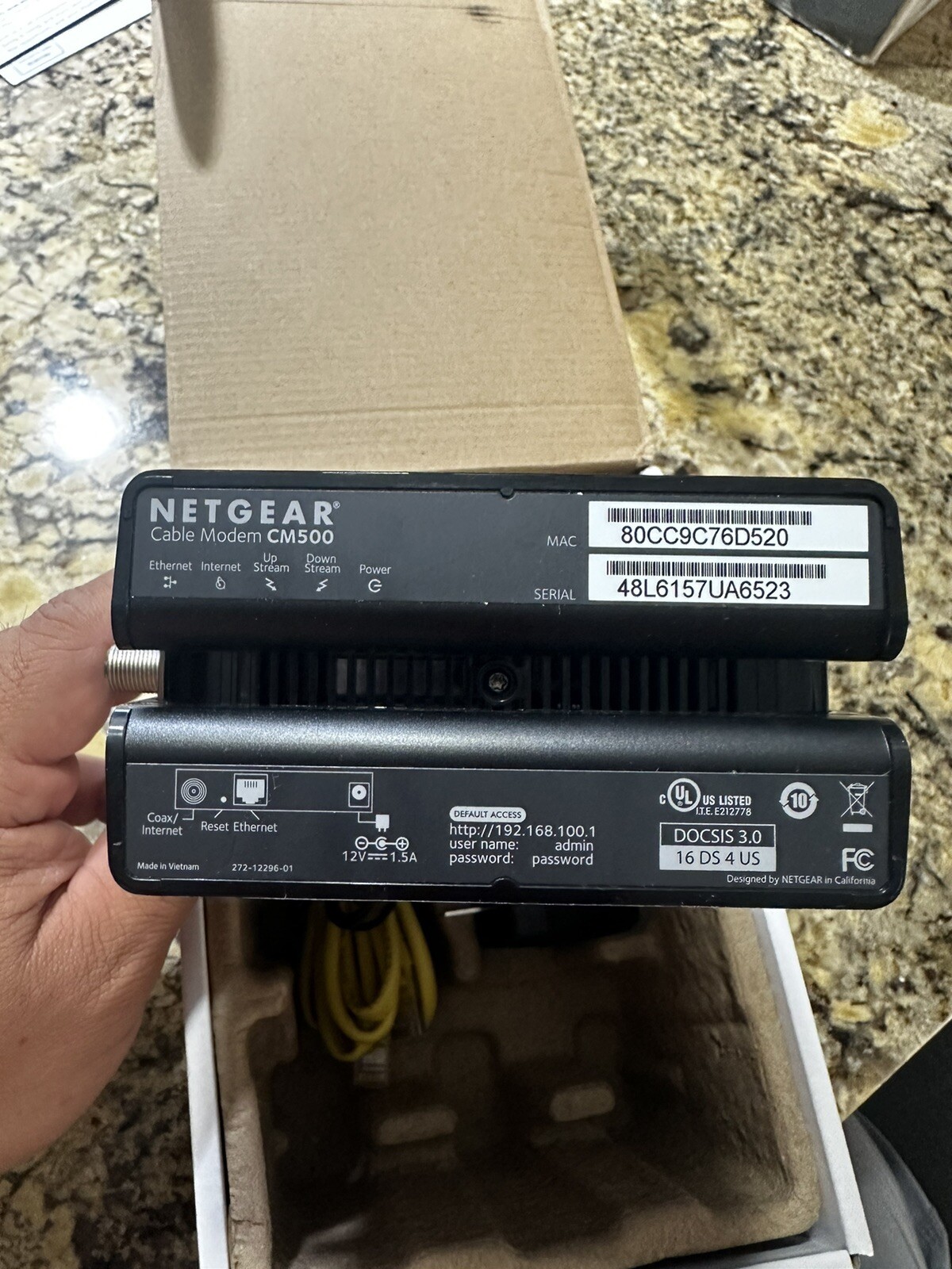 NETGEAR CM500 (CM500100NAS) 680 Mbps – Black