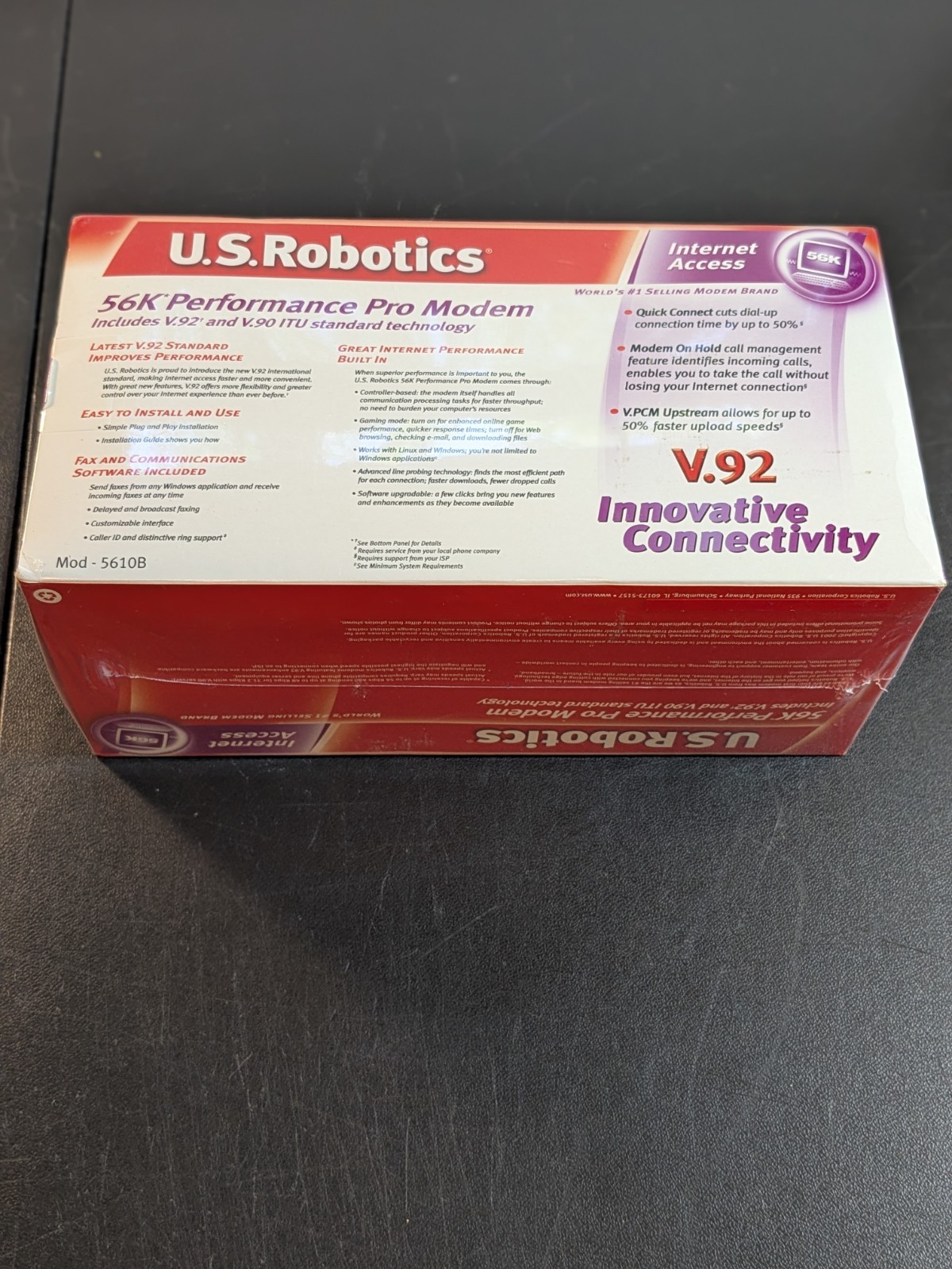 Sealed U.S. Robotics 56K Performance Pro Modem V.92 Mod 5610B NIB Brand New