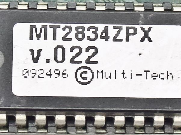 MultiTech MT2834ZPX 8-Bit ISA 33.6k Data/Fax Modem Card V.022