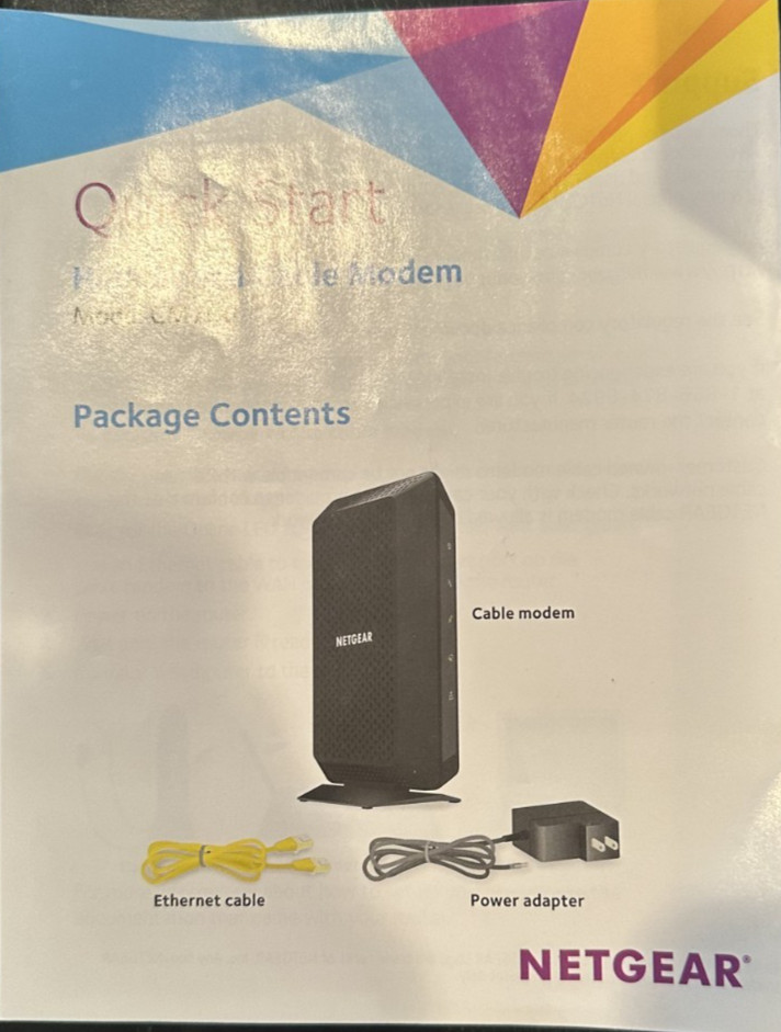 NETGEAR CM700-100NAS Cable Modem