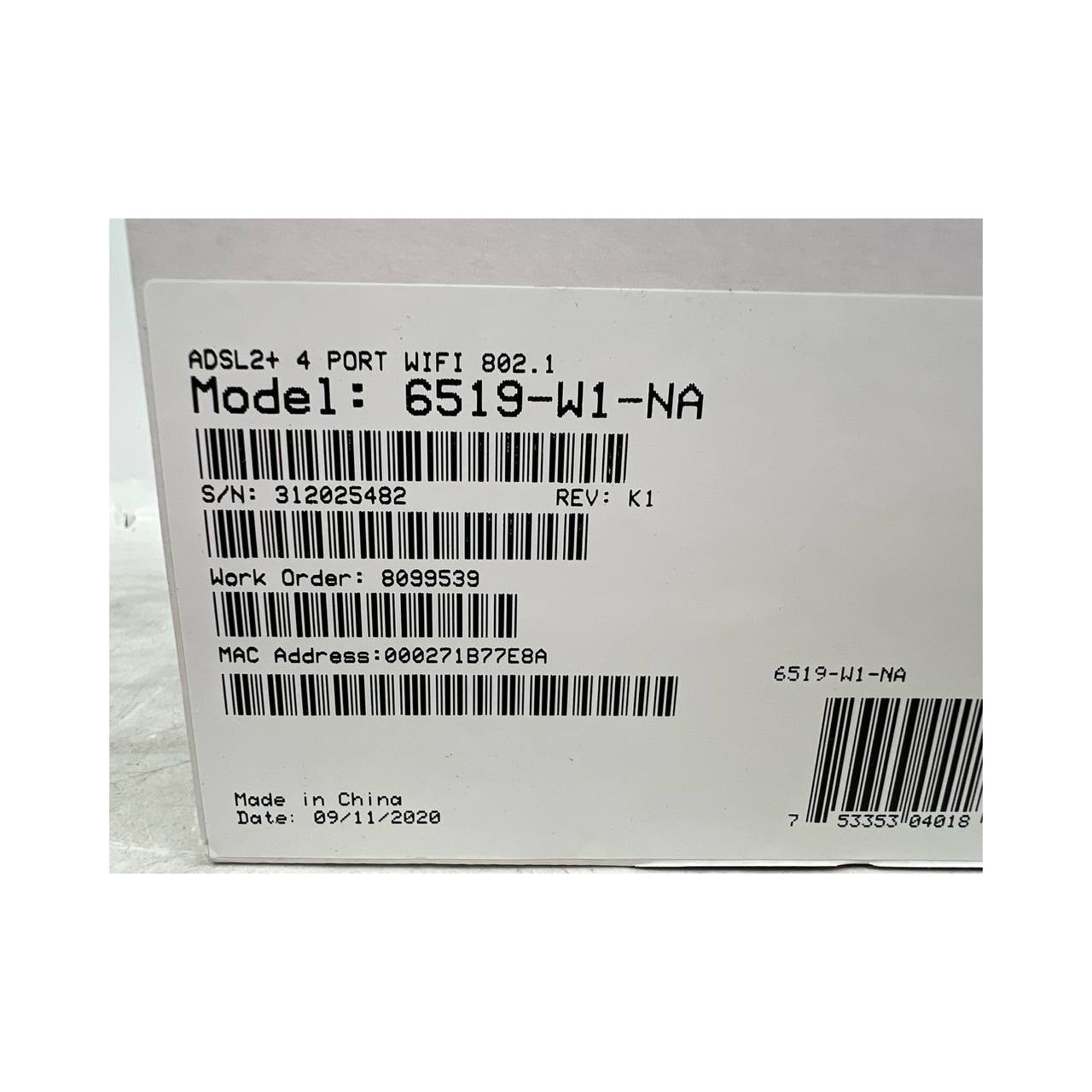 LOT OF 9 – Zhone 6519-W1-NA DSL Modem ADSL2+ 4 Port Brand NEW in Box!