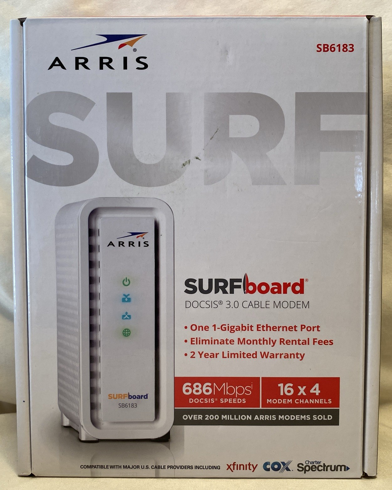 ARRIS Motorola SB6183 SURFboard DOCSIS 3.0 White Cable Modem BRAND NEW IN BOX