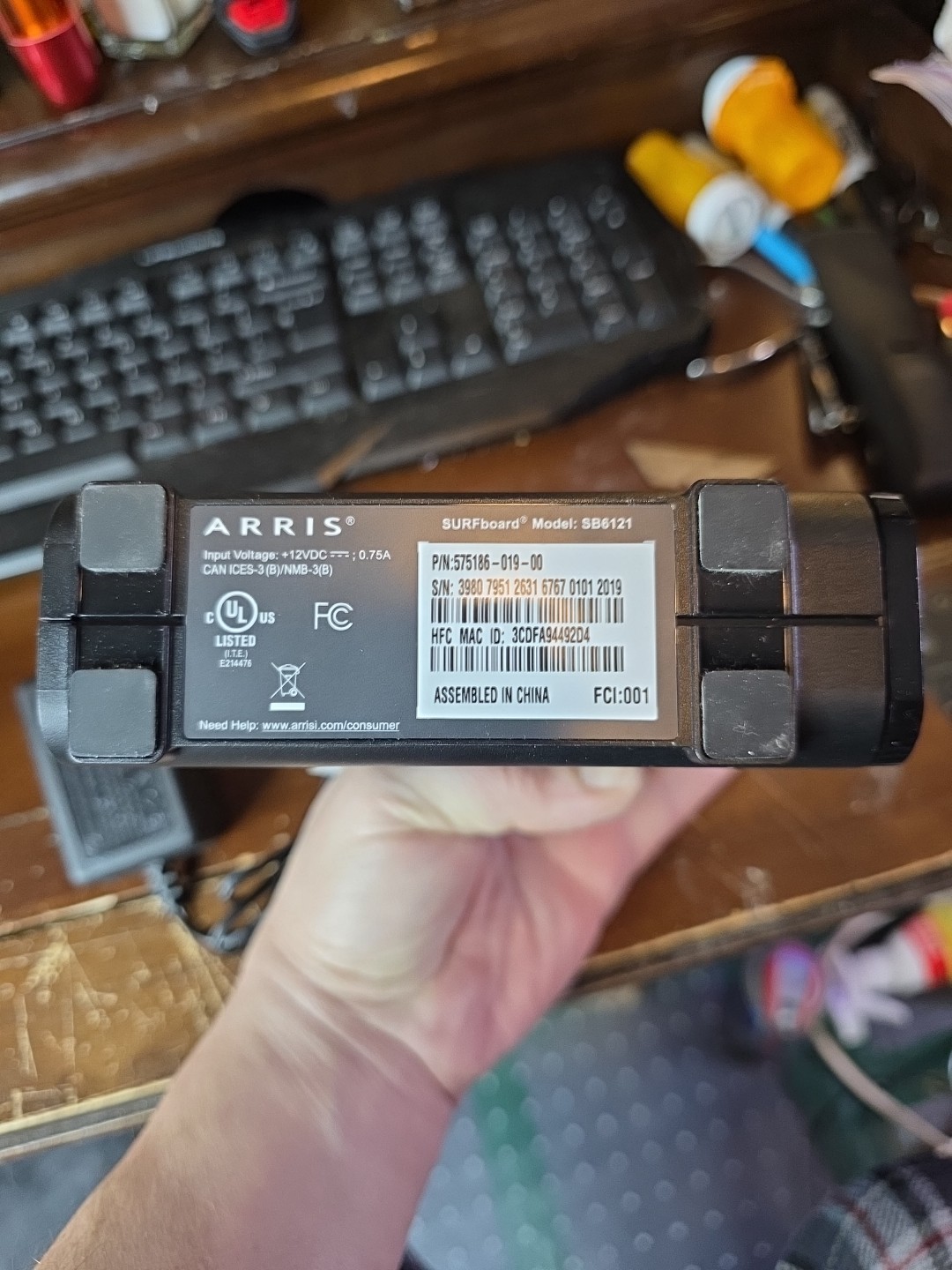 ARRIS SB6121 SURFboard AC1600 Dual-Band Cable Modem Router – Black TESTED
