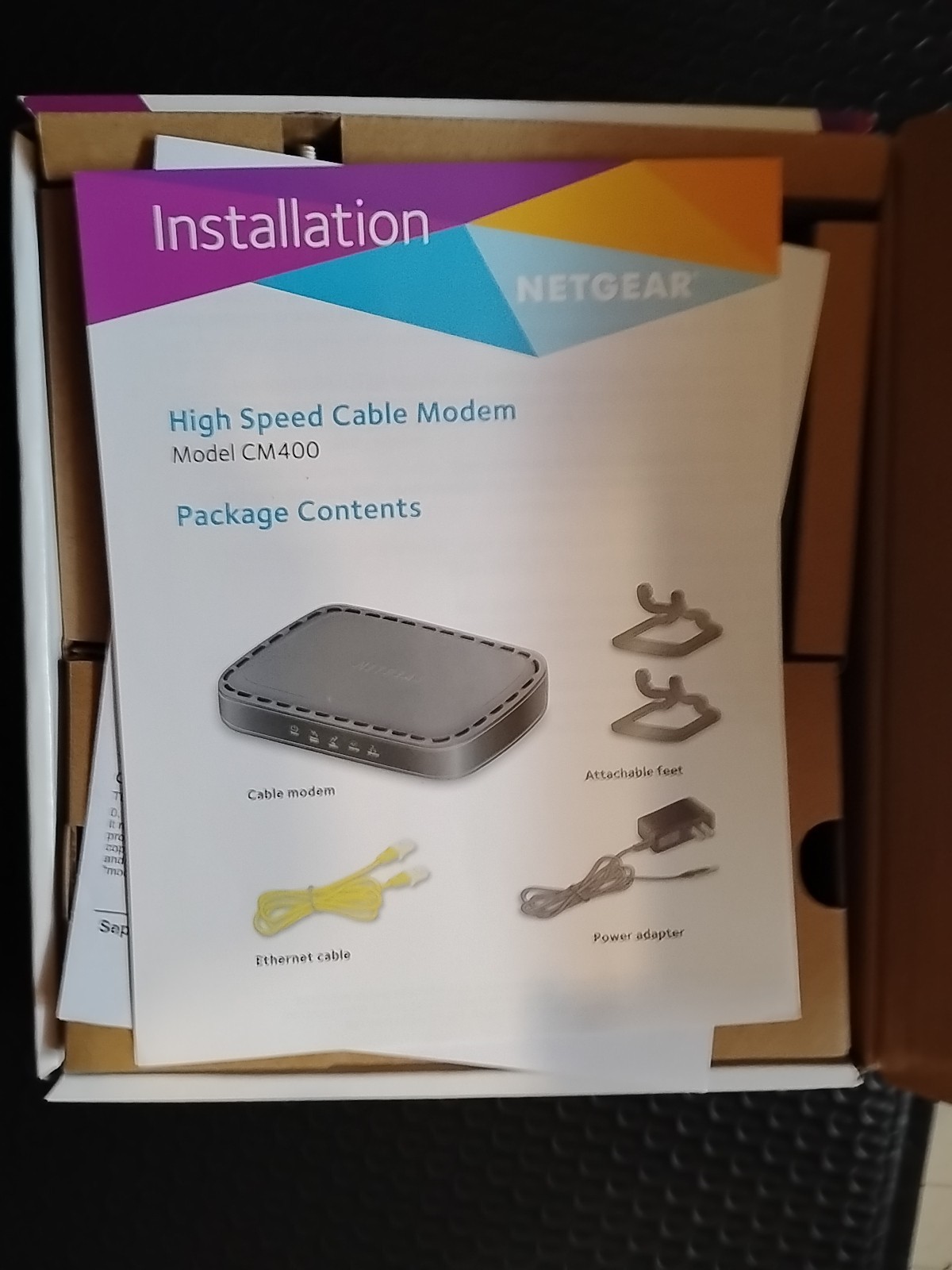 Netgear CM400 High Speed Cable Modem Complete With Instructions