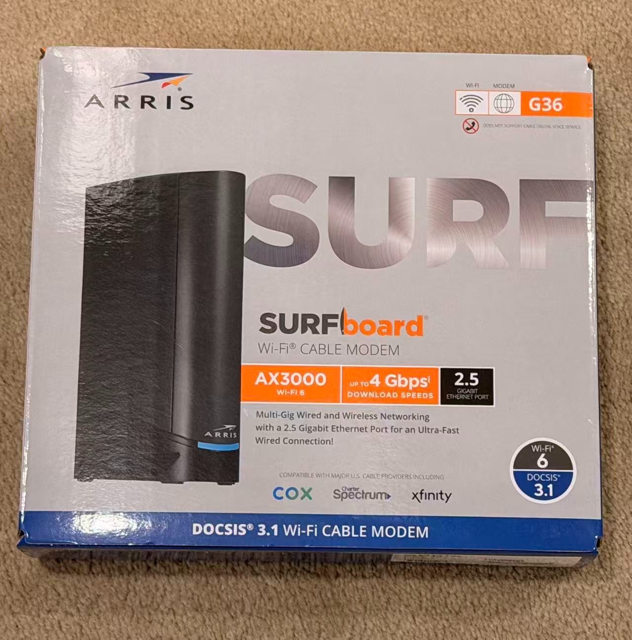 ARRIS Surfboard G36 Dual-Band WiFi Cable Modem 2.4GHz/5GHz Wifi Working Great