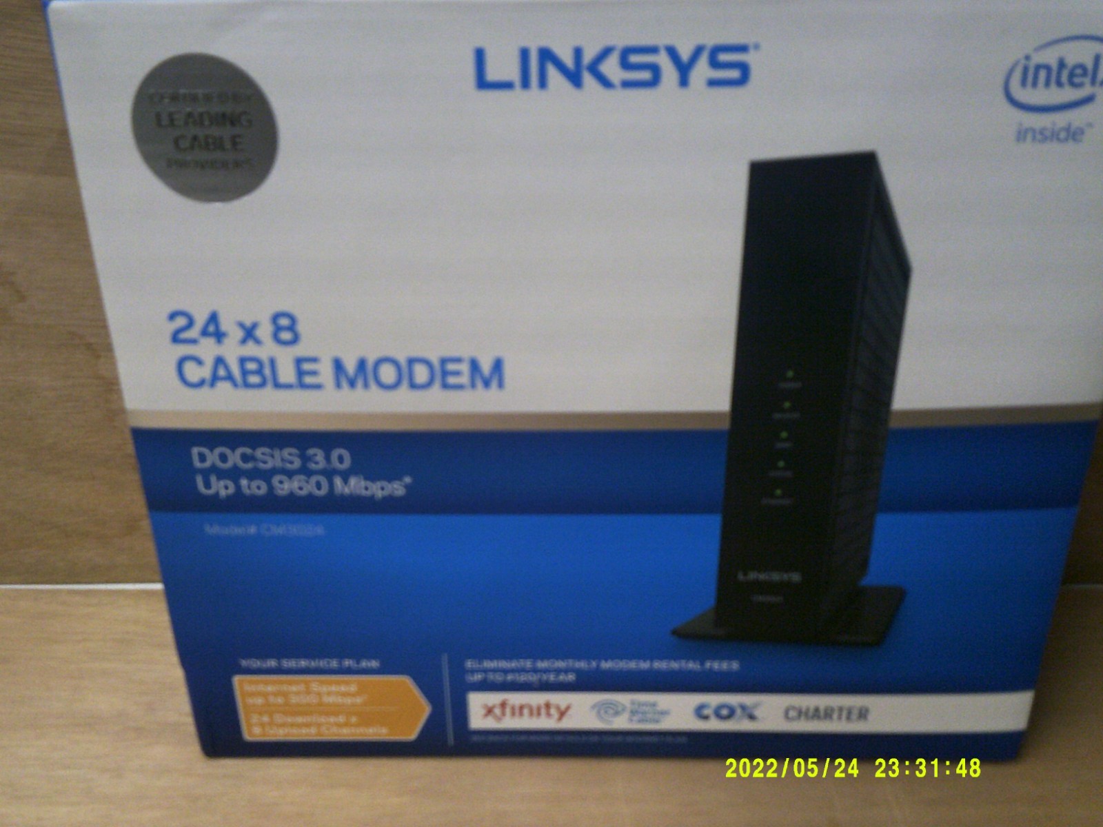 Linksys 24×8 Cable Modem DOCSIS 3.0 Up to 960 Mbps