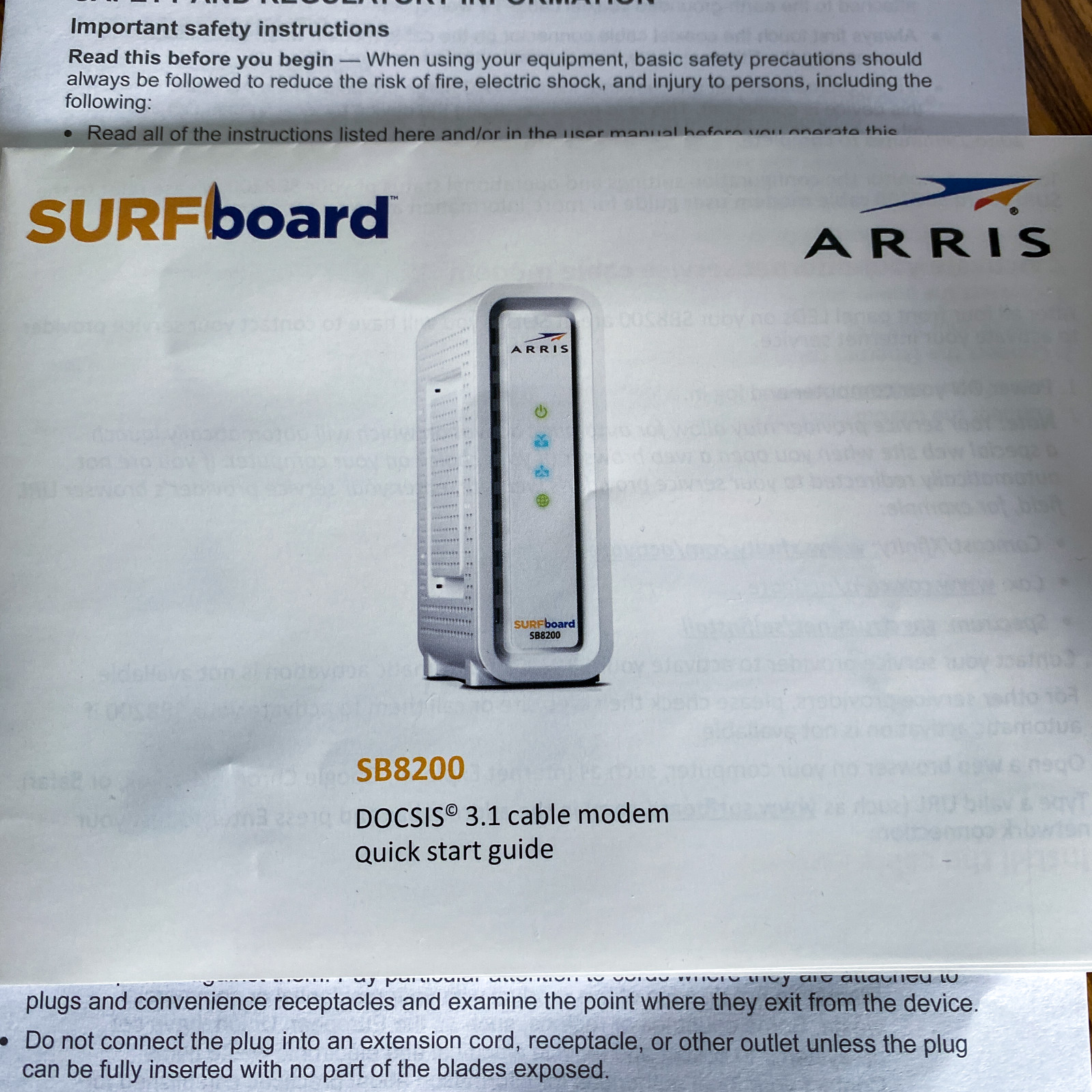 ARRIS SURFboard SB8200 DOCSIS 3.1 10 Gbps Cable Modem – FREE SHIPPING