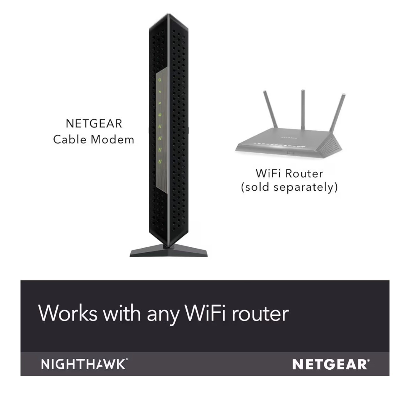 NETGEAR Nighthawk Cable Modem CM1200 DOCSIS 3.1 4x 1G Ethernet Black
