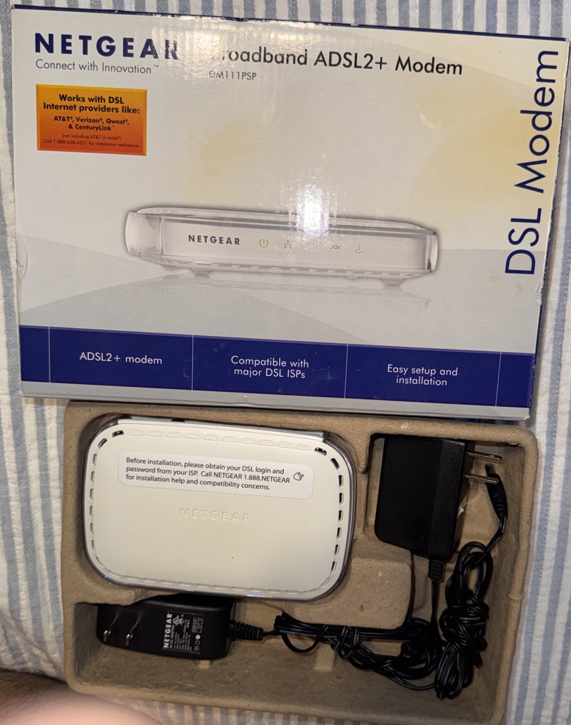 Netgear DM111PSPv2 ADSL2+ Modem High-Speed DSL Internet Modem Router