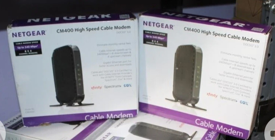 Netgear DOCSIS 30 (CM400-100NAS) 340 Mbps -Save $$ on Cable Modem Yearly Rental