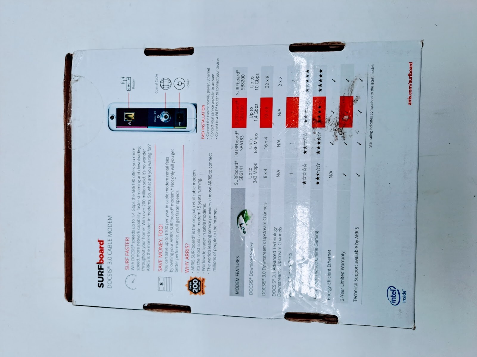 ARRIS SURFboard SB6190 DOCSIS 3.0 32 x 8 Gigabit Cable Modem