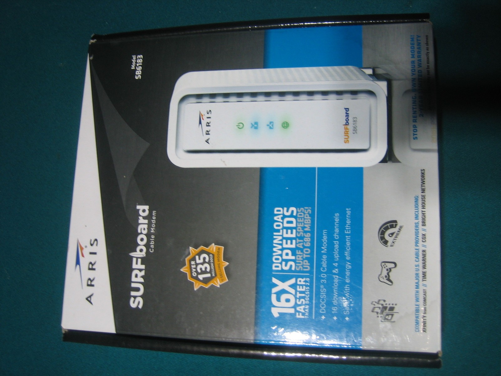 ARRIS SB6183 Surfboard 16×4 DOCSIS 3.0 Cable Modem US Cable CO Compatible