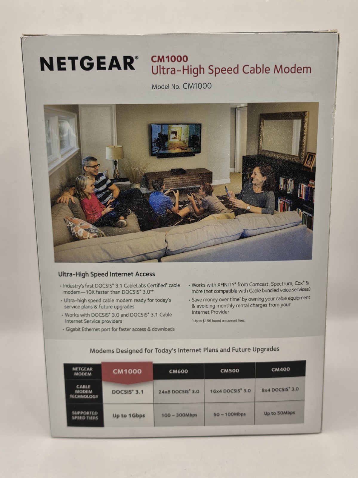 NETGEAR CM1000 Ultra-High Speed DOCSIS 3.1 Cable Modem Black TESTED