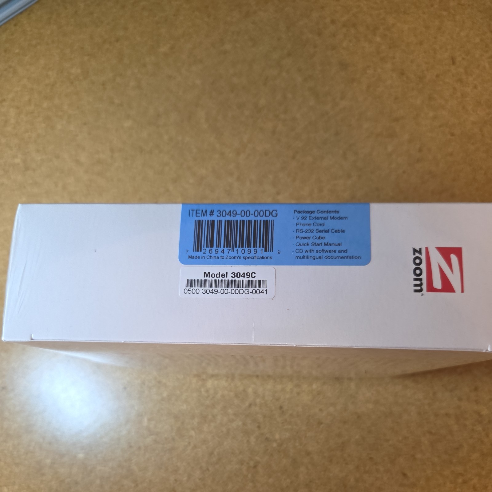 Zoom Model 3049 56K V.90 V.92 External Serial Modem – New/Sealed Box