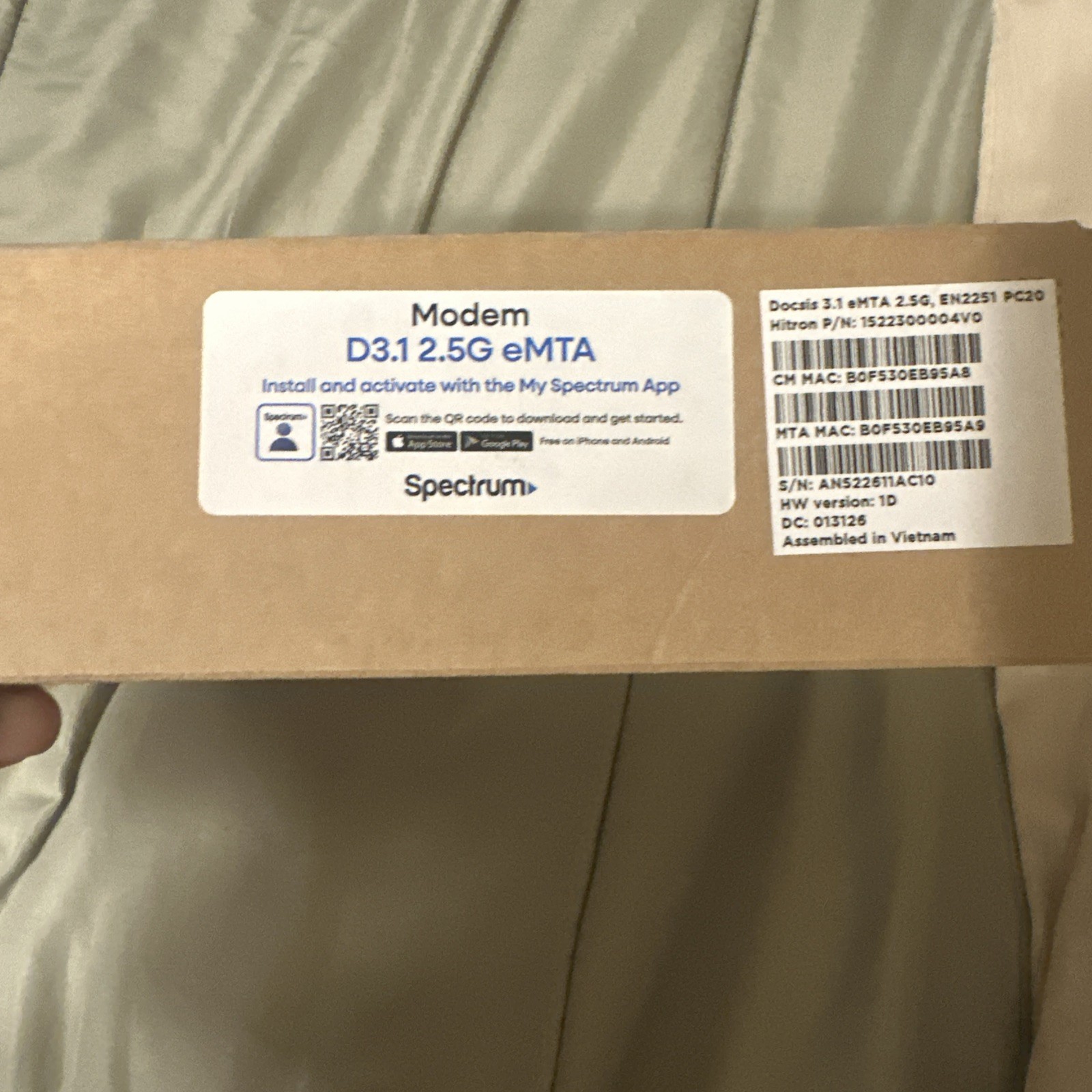 Spectrum Hitron Modem EN2251 DOCSIS 3.1 eMTA 2.5G