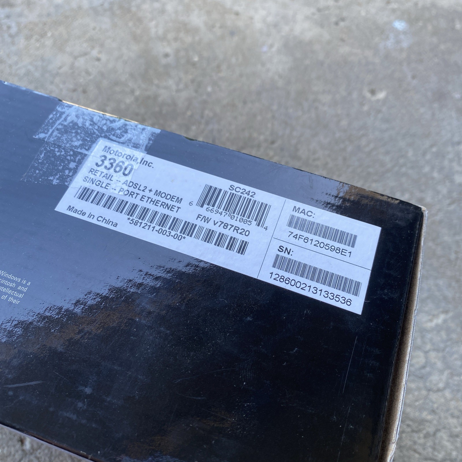 Motorola 3360 DSL Modem 24Mbps USB Ethernet 581211-003-00 New w/ Box Cables