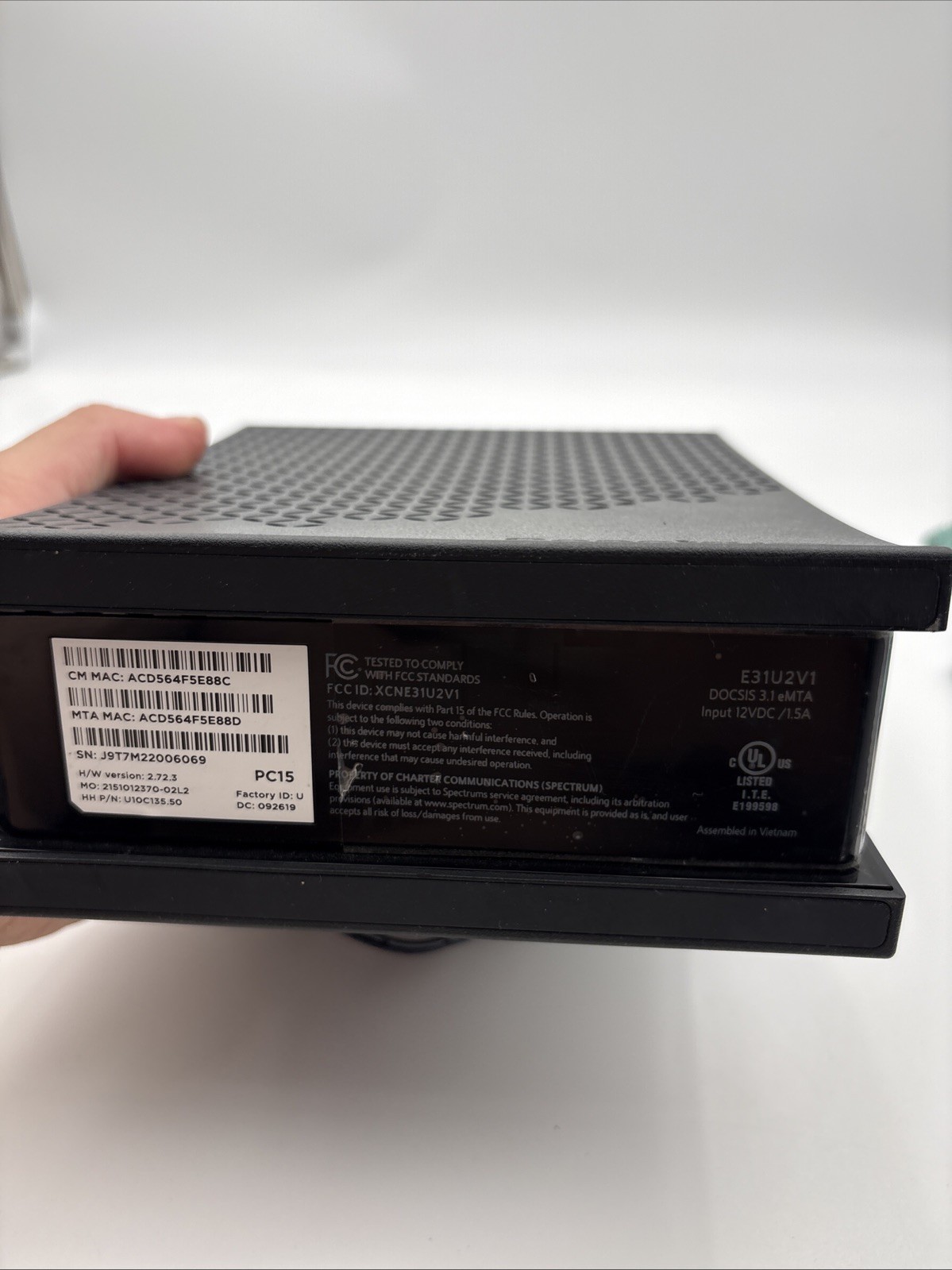 Spectrum E31U2V1 DOCSIS 3.1 eMTA W/Power Cord